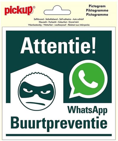 Pickup Pictogram 15x15 cm - WhatsApp Buurtpreventie