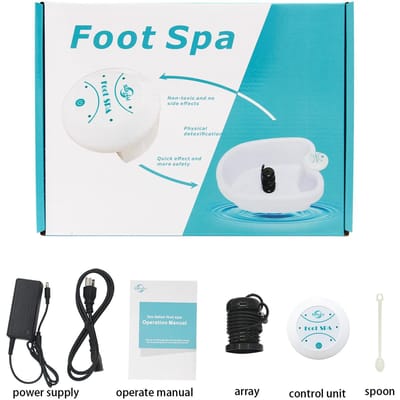 Detox Elektrische Voetmachine Ionische Reiniging Voetbad Hydrotherapie Massage Vibrat Care Array Verlicht Stress Spier Gezonde Massager EU Plug