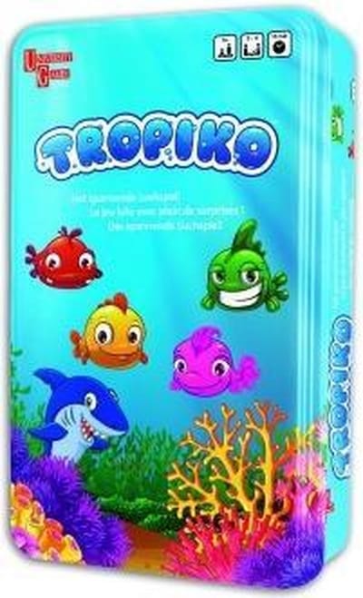 Tropiko - spel University Games - het spannende zoekspel - over zee vissen zeepaardjes - 5+ - 2 tot 4 spelers