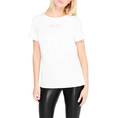 Hugo Boss Dames/Dames Diamante Logo T-Shirt (Wit)