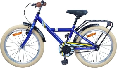 Kinderfiets - Jeugdfiets - Vrije tijd - Veilige remmen - 18 inch - Donkerblauw