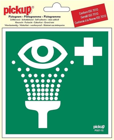 Pickup Pictogram 15x15 cm - Oogdouche - conform ISO 7010