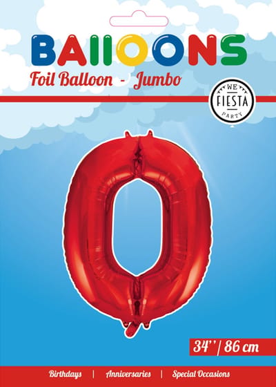 Folieballon 34" nmr. 0 - Rood