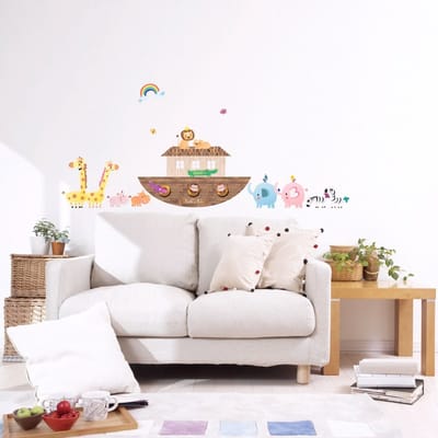 Muurstickers met de afbeelding van de Ark van Noach als decoratie.