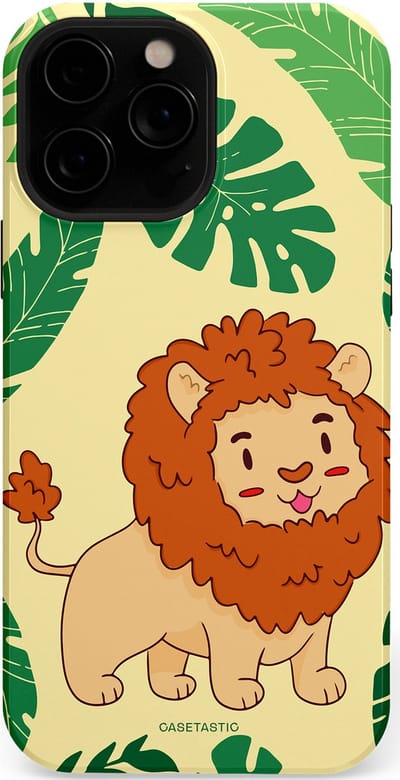 Casetastic Hoesje Geschikt voor Apple iPhone 13 Pro Magsafe - Stijlvolle Beschermende Duo-layer Case - Jungle Leeuw Ontwerp