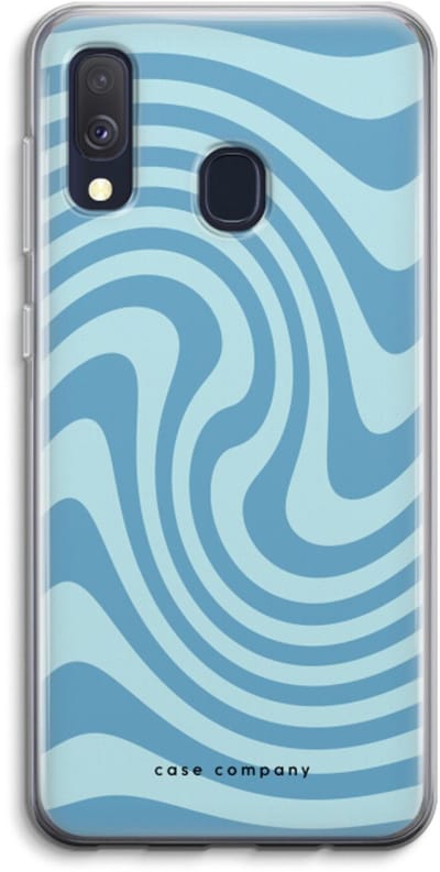 Case Company® - Hoesje geschikt voor Samsung Galaxy A40 hoesje - Swirl Blauw - Soft Cover Telefoonhoesje - Bescherming aan alle Kanten en Schermrand