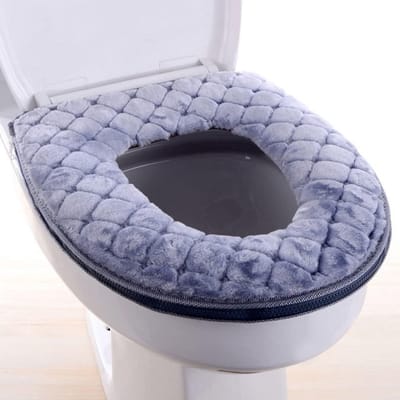 Thick Toilet Seat Cover Cushion Pads, Toilet Seat Cover, Soft Toilet Seat Cushion Toilet Warmer Washable Universal Toilet Seat Cover Pads with Zipper, Toilet Seat Pad Grey