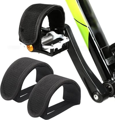 Set van 2 universele fietspedaalriemen, geschikt voor fietsen, hometrainers, pedaalbindingen en fixed gear-fietsen, gemaakt van nylonvlies.