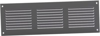 Ventilatie Rooster - Lucht Uitlaat - Frisse Lucht - Met Insectenwering - 300x100mm - Grijs