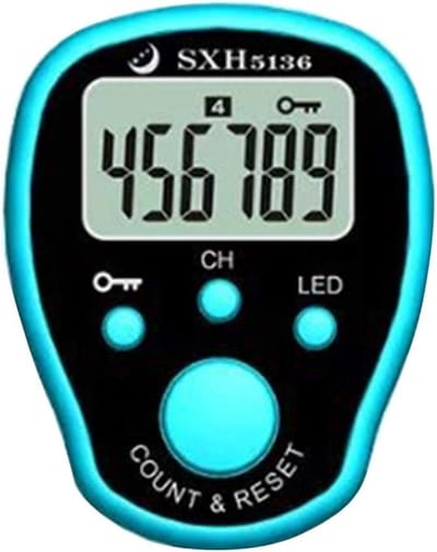 Digitale handteller - Vinger teller - Rondetelling sport - 5 kanalen - Tot 999999 - Veelkleurig