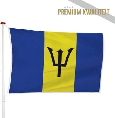 Barbadiaanse Vlag Barbados 100x150cm - Kwaliteitsvlag - Geschikt voor buiten