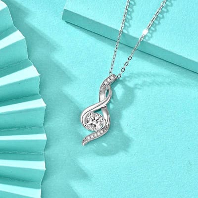 925 Sterling Zilver Streamer Hanger Enkele Hanger Zirkoon Ketting Accessoires Accessoires blue