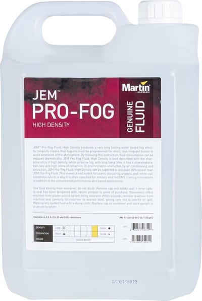 Martin Harman JEM Pro-Fog Fluid High Density 5L, 1l = 7,78€ - Vloeistof