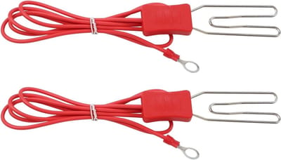 Elektrische Omheining Connector - Afrastering Klem - Veilige Grondverbinding - Roestvrij Staal - 1 Meter Kabel - Zilver