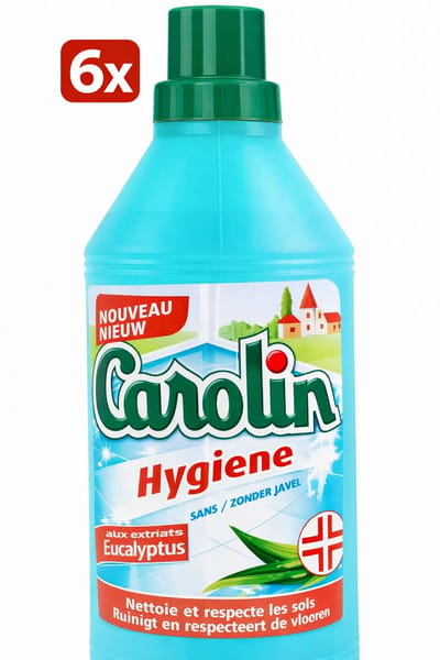 6 x Carolin - Vloerreinigingsmiddel - Zonder Javel - Met Eucalyptus - 6 x 1 L