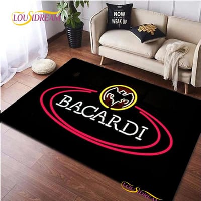 Bacardi Rum logo Creatieve Vloerkleden, Tapijt voor Woonkamer Slaapkamer Huisdecoratie, Kinderen Keuken Badkamer Antislip Vloermat Alfombra 40x60cm