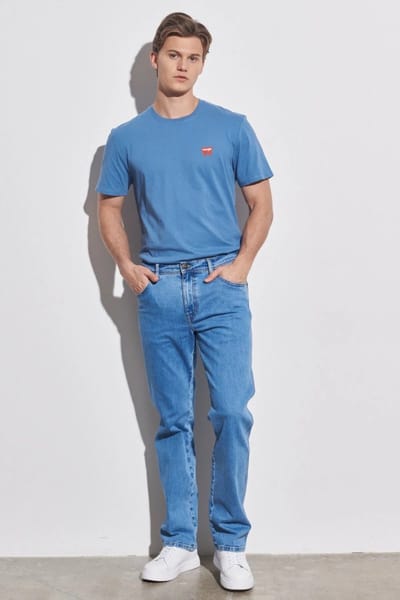 Wrangler Heren Jeans Broeken TEXAS regular/straight Fit Blauw 31W / 30L Volwassenen