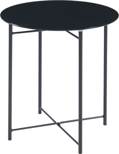Bijzettafel Ödeshög rond glas 45xØ42 cm zwart [en.casa]