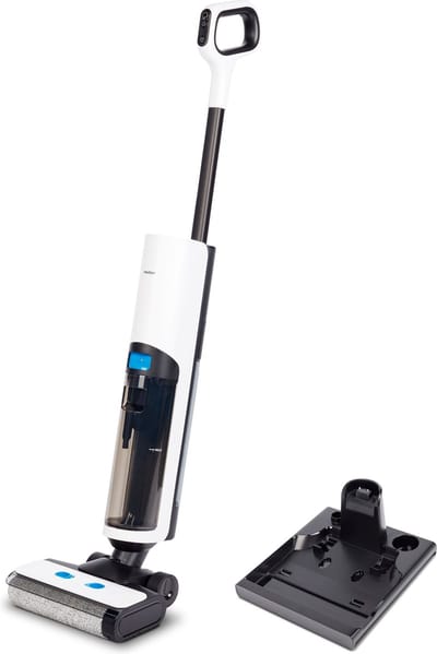 MEDION LIFE H20 harde vloerenreiniger (snoerloos, oplaadbare accu, vloerreiniger, borstelrol, aparte schoon- en vuilwatertank, zelfreinigende functie, LED-display, MD11934)