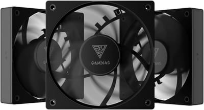3x 120mm PC Ventilator Stille Fan Set, Daisy Chain - Super Silent, High Performance - 4Pin PWM Connector, Closed Loop - 400-1600 RPM - Gamdias Notus M1-1203