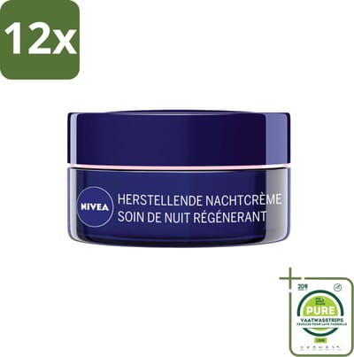 NIVEA - Nachtcrème - Essentials +24U Voedend - Voor gevoelige & droge huid - Met Sheaboter & Amandelolie - 50 ml - Voordeelverpakking - 12 stuks - Nivea nachtcreme - Voedende nachtcreme