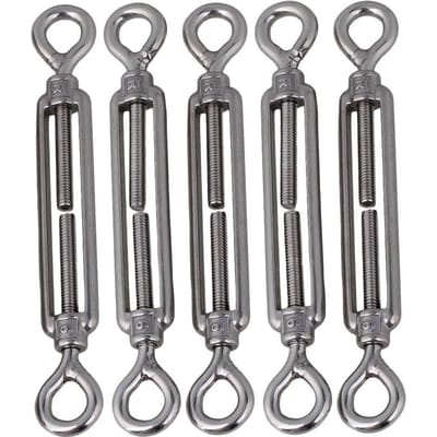 5 stuks Europese stijl oog-oog M6 spanschroeven 304 roestvrij staal verstelbare draadkabelspanners 5Pcs