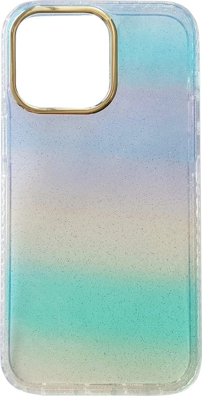 Stevige Siliconen Back Cover hoesje met Glitter - Geschikt voor Appel iPhone X/10 - XS - Regenboog/Transparant