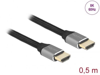 Delock Ultra High Speed HDMI Cable 48 Gbps 8K 60 Hz grey 0.5 m certified