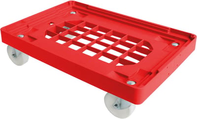Alpac Transportroller - Rolplateau - Voor bakken en kratten - 600 x 400 x 180 mm - Rood