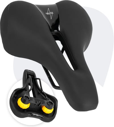 Voltano Fietszadel Elegance - Zwart - Dames - Premium Gel Zadel - Elastomeer Vering - 100% Waterdicht