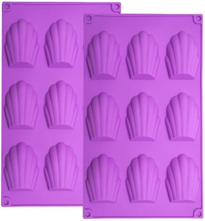 Madeleine bakvormen, 9 holle ruimtes, siliconen madeleena-vorm voor cake, chocolade, snoep, koekjes (paars)