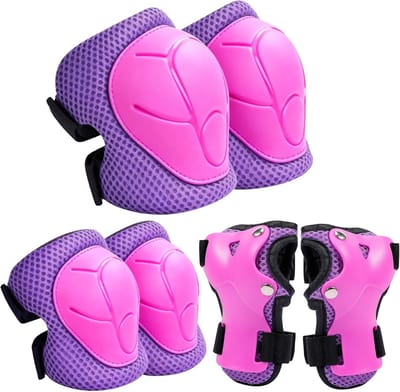 Veiligheidssportset Kinderen - 6-delige Beschermingsset voor Knie, Elleboog en Pols - Fietsen, Skateboard, Scooter