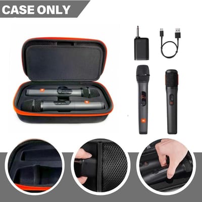 Microfoon Opbergkoffer - Draagbare Organizer - Veilige Opslag - Schokbestendig EVA Materiaal - 276 x 136 x 8 cm - Zwart