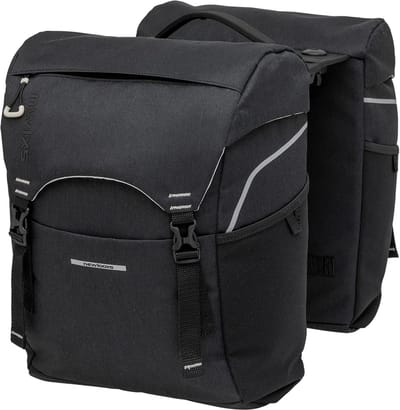Dubbele Fietstas - Bagagetassen - Boodschappen Vervoeren - Waterafstotend Polyester - 32 Liter - Zwart