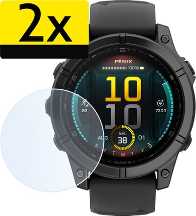 Screenprotector Geschikt voor Garmin Fenix E (47 mm) Screenprotector Bescherm Glas Screen Protector - Screenprotector Geschikt voor Garmin Fenix E Gehard Glas - 2 Stuks