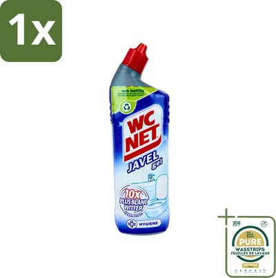 1 x WC Net - Toiletreiniger - Gel - Ocean Fresh - Gerecycled Materiaal - 750 ml- WC Net Gel - Toilet Reiniger - Toilet Reinigen - Toilet Reiniger Gel - Instant White Toilet