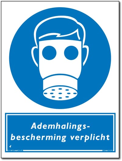 Ademhalingsbescherming verplicht bord - Forex - 30 x 40 cm