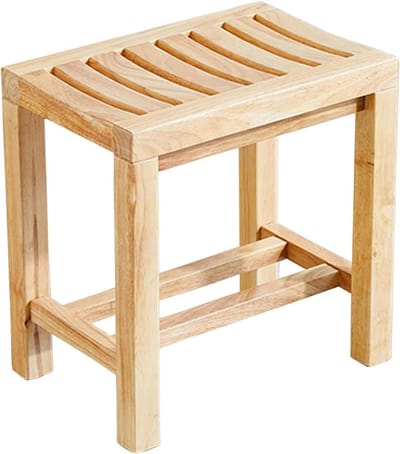 Badkamer Kruk Hout - Douchestoel Hout - Veilig Douchen - Massief Houten Constructie - 42x28x43cm - Naturel