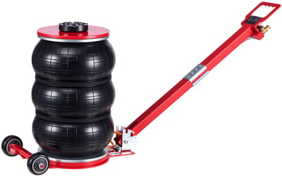 5 ton/11023 lbs drievoudige zak luchtkrik, pneumatisch hefgereedschap met verstelbare handgreep, heft tot 18,3 inch/464 mm, snelle werking van 4-10 seconden voor auto's, SUV's en vrachtwagens