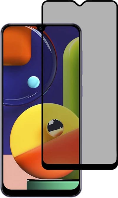 Smartphonica Privacy full cover voor Samsung Galaxy A50s tempered glass screenprotector van gehard glas met afgeronde hoeken geschikt voor Samsung Galaxy A50s