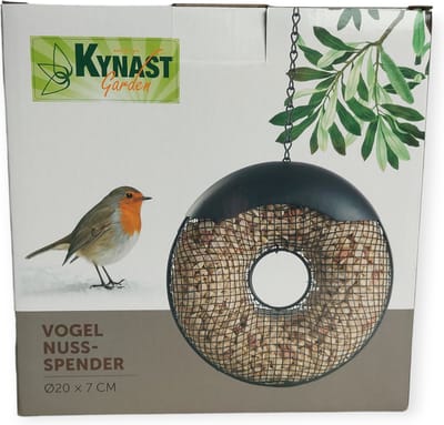Vogelvoer dispenser voor noten - Notenvoederstation - 20 x 7 cm - Notenvoedersilo - Vogelnotendispenser - Notenverdeelzuil - Voederapparaat voor noten