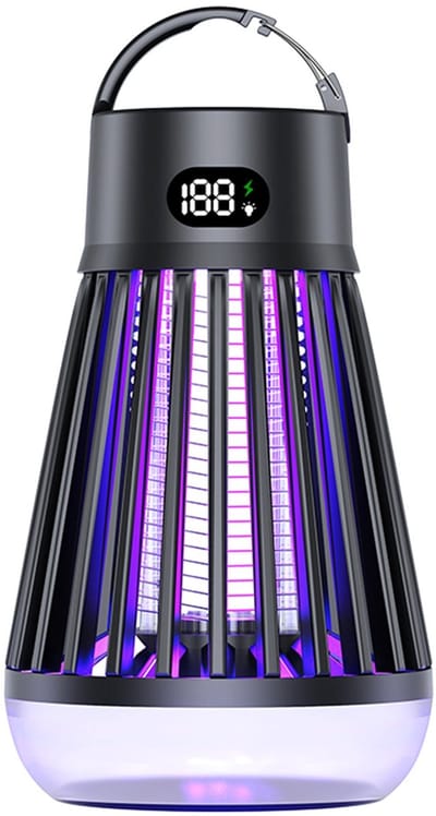 Insectenverdelger - UV Muggenlamp - Muggen Lamp Elektrisch - Mosquito Camping Lamp - zwart