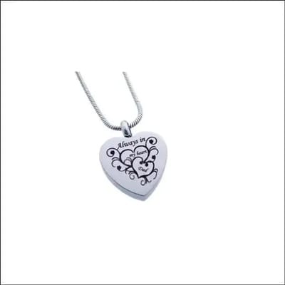 Aramat Jewels | Gedenkhangers | Stalen Ashanger Vader – Persoonlijk Gedenksieraad RVS | Always in my heart-Zilverkleur-2.5cm | |20mm | Staal | Volwassenen | Verkleurd niet