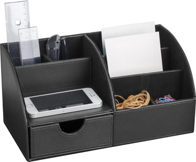 Luxe Bureau Organizer Set PU Leer - Schrijfplanner met 5 Vakken en Onderlegger