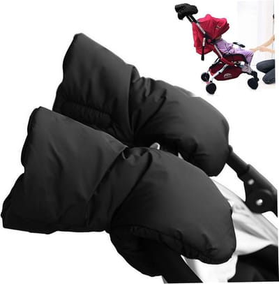 Kinderwagen Handwarmers - Wandelwagen Muts - Bescherming Koude Dagen - Waterdicht Winddicht - 30 x 21.5 cm - Zwart