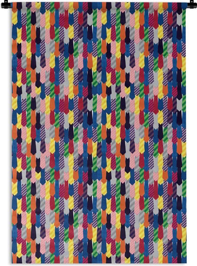 Wandkleed - Wanddoek - Stropdas - Regenboog - Patronen - 120x180 cm - Wandtapijt