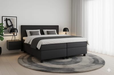 Boxspring DreamLux - 120x200 Compleet - Antraciet Glad - BalBedden