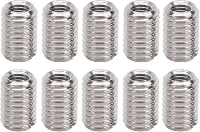 Dailygoods- Sleufmoer Roestvrij Staal - Draadreparatiemoer - M5x0,8mm Binnendraad - M8x1,25mm Buitendraad - 12mm Lengte - Schroefmofconversiemoer