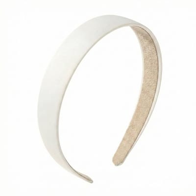 Witte haarband dames – smalle kunststof diadeem met satijnlook – elegante hoofdband voor dagelijks gebruik, styling en modeaccessoires