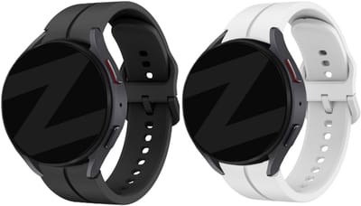 Bandz Bundel – 2x siliconen sportbandje ‘Extreme’ – zwart + wit – geschikt voor Samsung Galaxy Watch 7 / 6 / 5 / 4 / Watch FE (40mm & 44mm / Classic / Pro)
